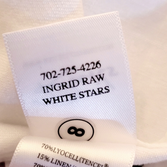 NWOT Rails Linen Blend Ingrid Raw White Stars Applique Shirt size M (see flaw) - Picture 13 of 16